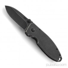 CRKT Squid Folder 2490KS with 2.25 Black Stonewash Plain Edge Blade and Black Stonewash Stainless Steel Handle 562924796